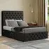 Mary Chesterfield Small Double Divan Bed with Storage - Black