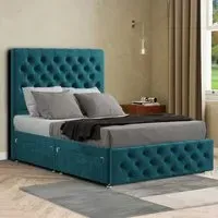 Mary Chesterfield Super King Divan Bed with 2 Drawers - Green