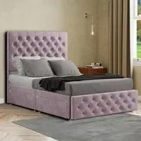 Mary Chesterfield Super King Divan Bed with 2 Drawers - Pink