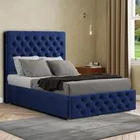 Mary Chesterfield Super King Ottoman Bed with Storage - Blue