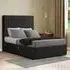 Maryland King Size Divan Bed with 2 Drawer and Headboard - Black, Linen