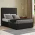 Maryland Small Double Divan Bed with 2 Drawer and Headboard - Black, Linen