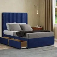 Maryland Small Double Divan Bed with 2 Drawer and Headboard - Navy