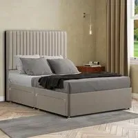 Maryland Super King Divan Bed with 2 Drawer and Headboard - Cream