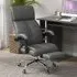 Massage Office Chair with Footrest and Heat - Grey, PU Leather