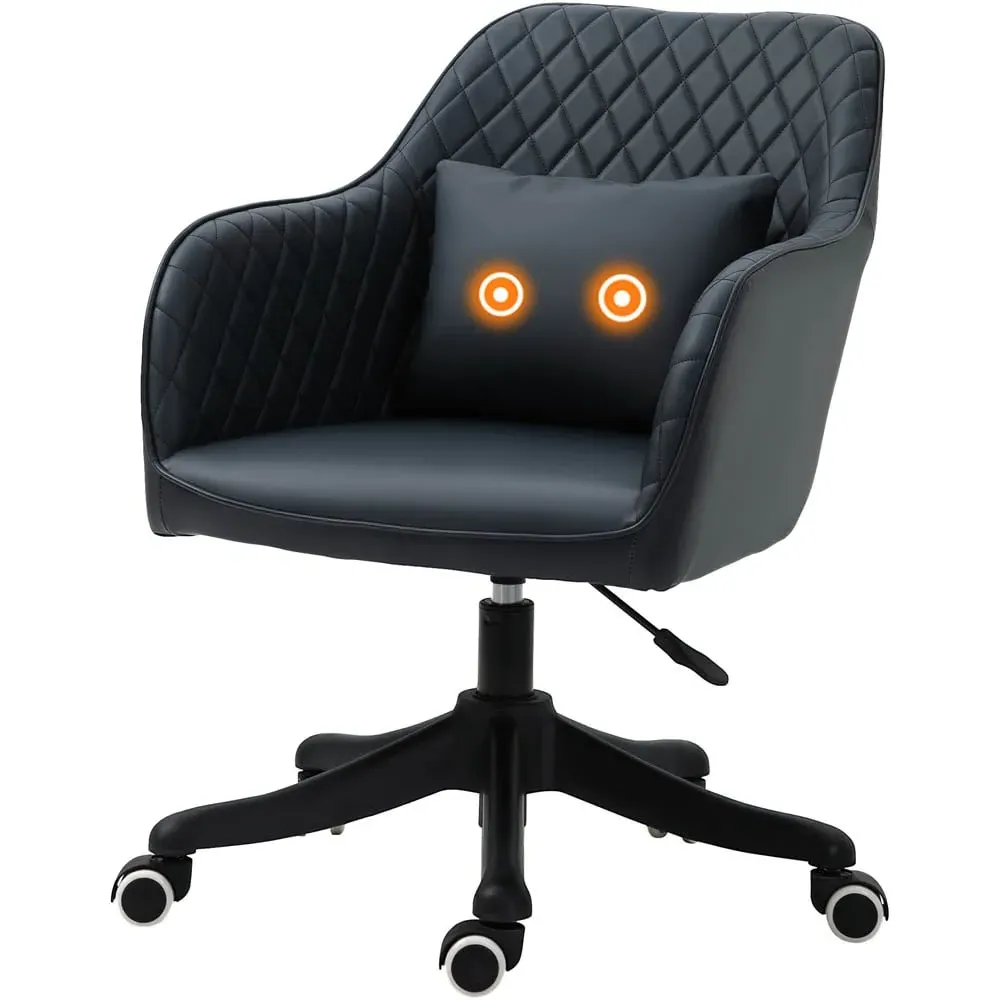 Massage Office Chair with USB - Blue, PU Leather