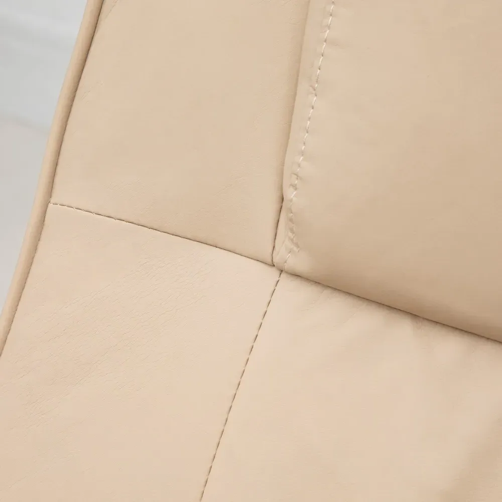 Massage Recliner Chair with Ottoman - Cream, PU Leather