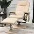 Massage Recliner Chair with Ottoman - Cream, PU Leather