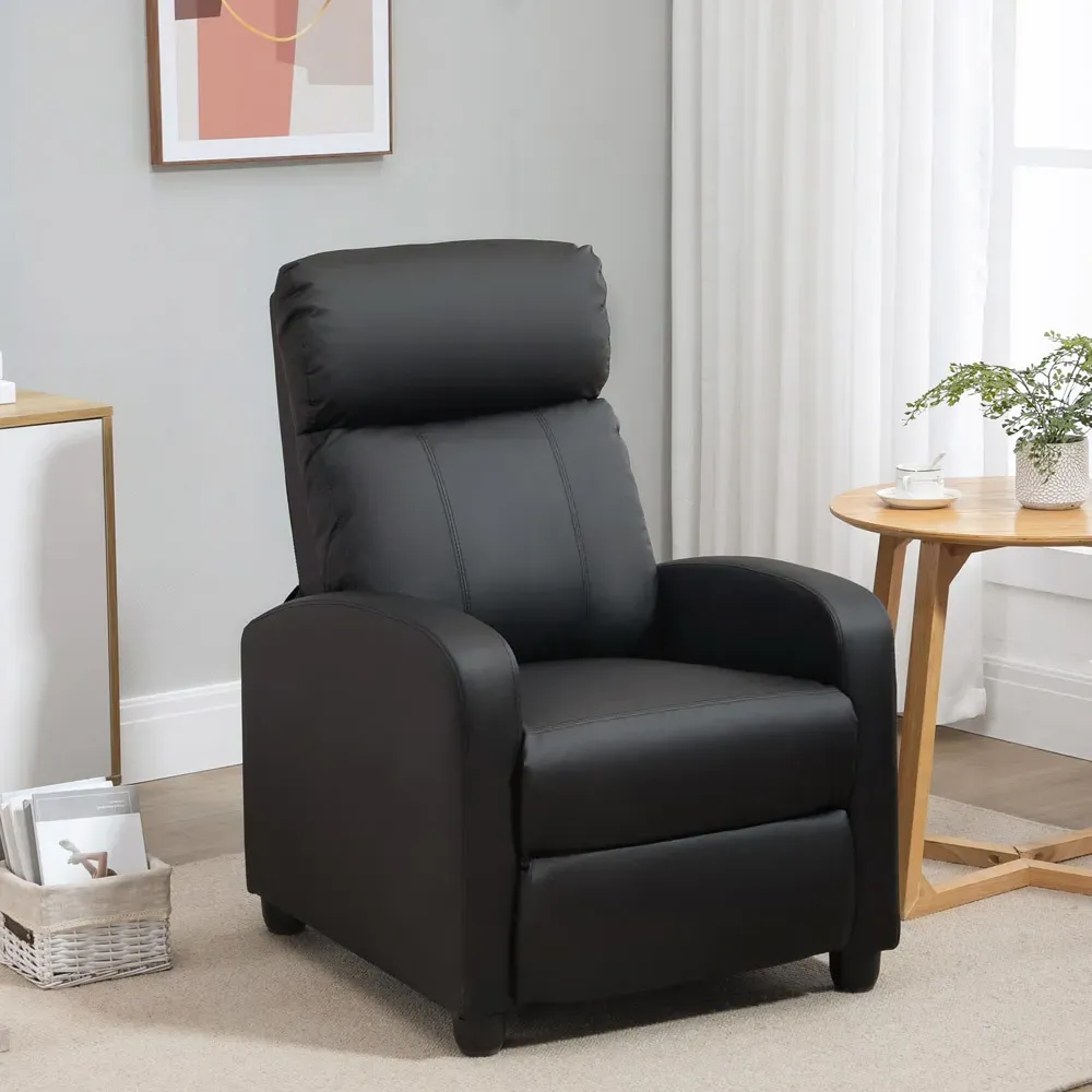 Massage Recliner Chair with Remote - Black, PU Leather
