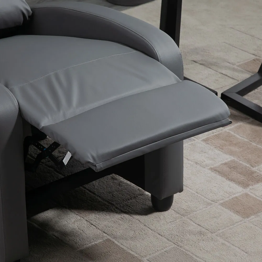 Massage Recliner Chair with Remote - Grey, PU Leather
