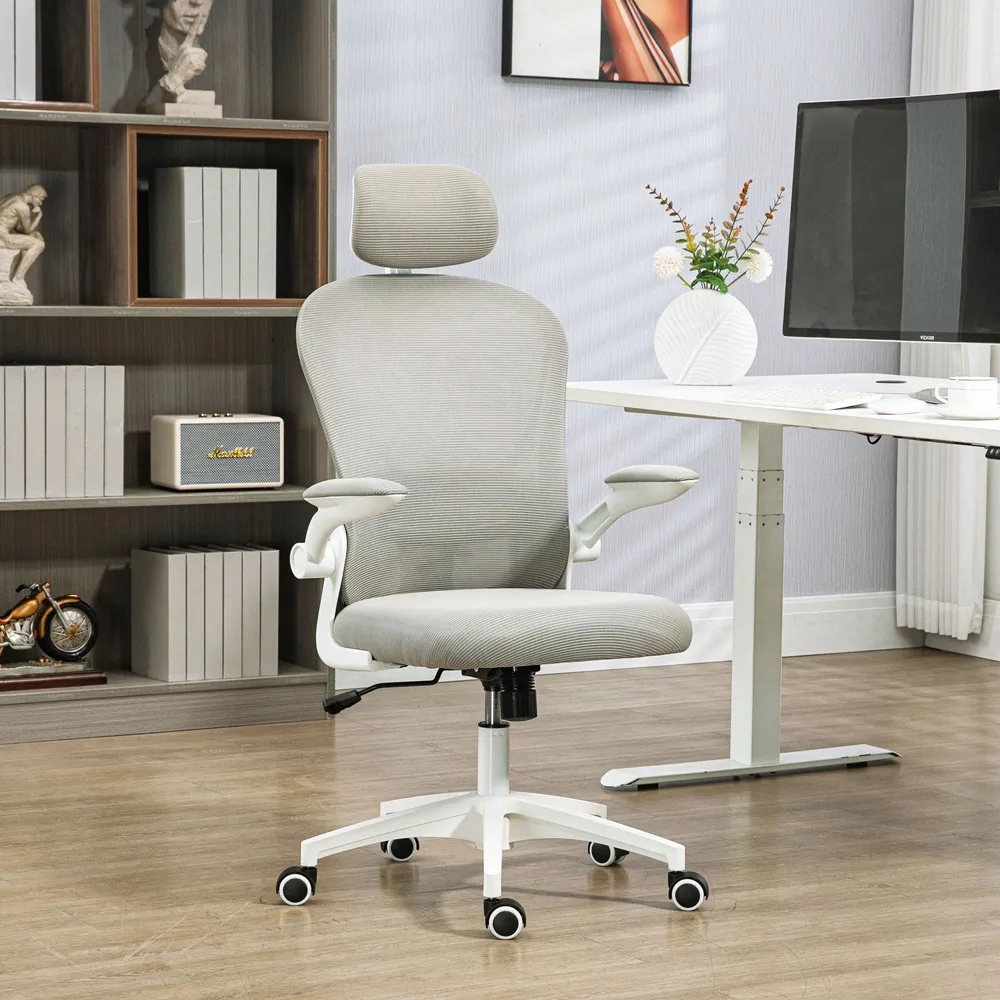 Mesh Office Chair with 4D Lumbar Support - Grey