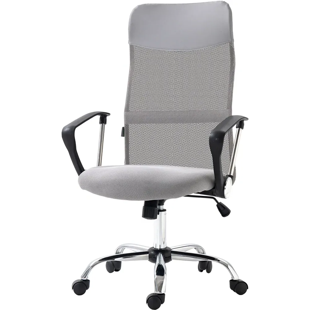 Mesh Office Chair with Adjustable Height - Light Grey