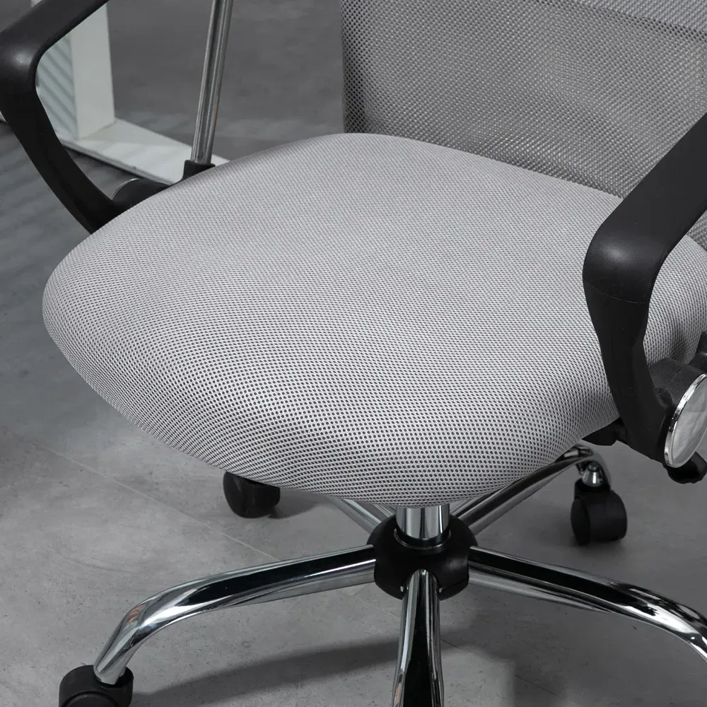 Mesh Office Chair with Adjustable Height - Light Grey