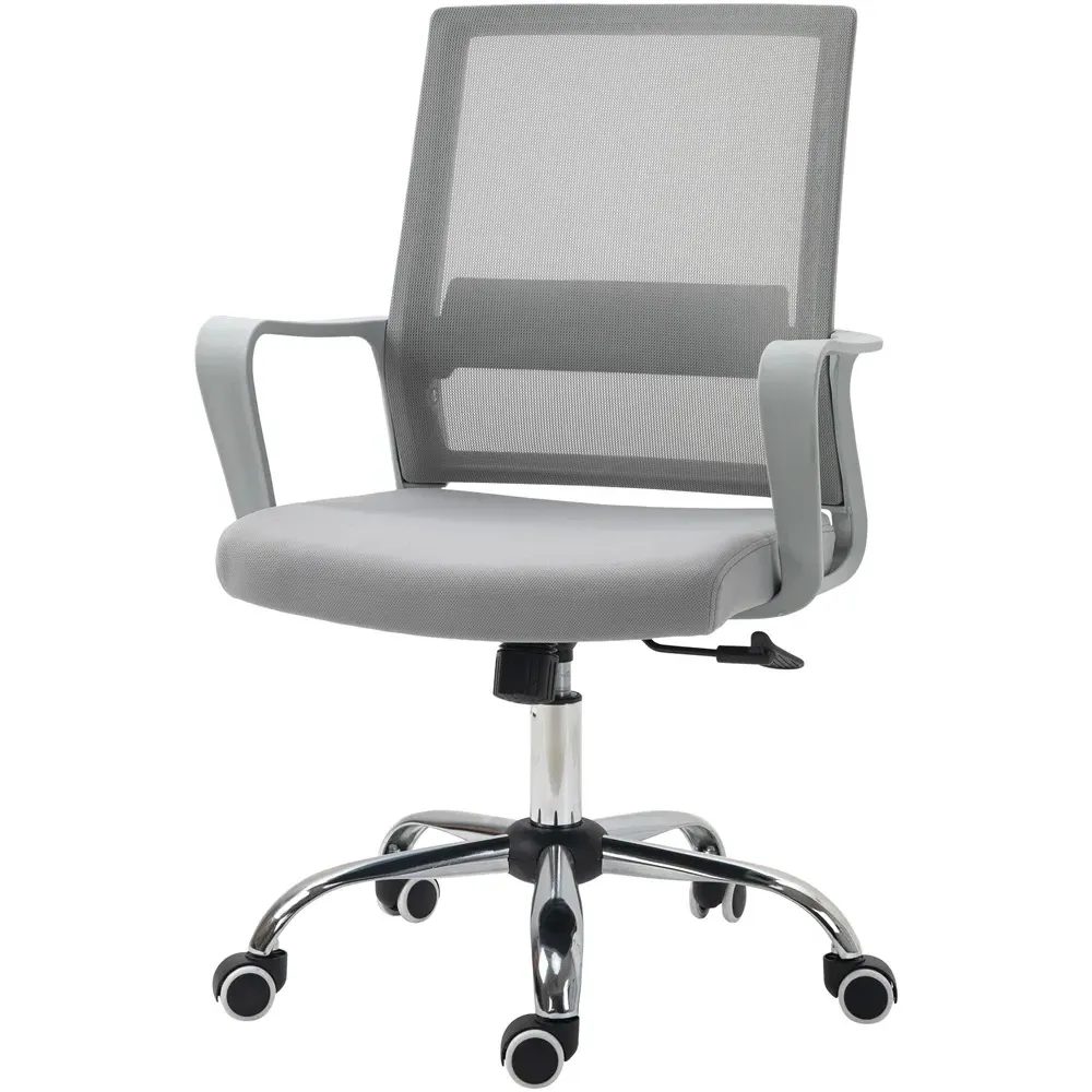 Mesh Office Chair with Armrests and Rocking - Grey