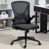 Mesh Office Chair with Flip Up Armrests - Black