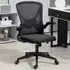 Mesh Office Chair with Flip Up Armrests - Black
