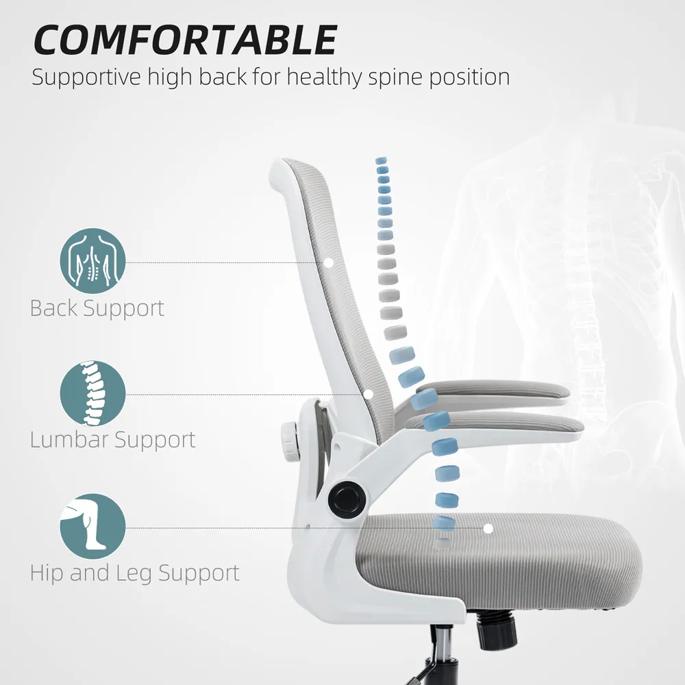 Mesh Office Chair with Lumbar Support - Grey
