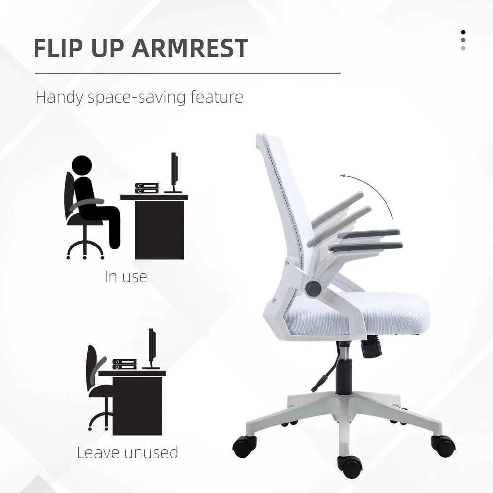 Mesh Office Chair with Lumbar Support - White