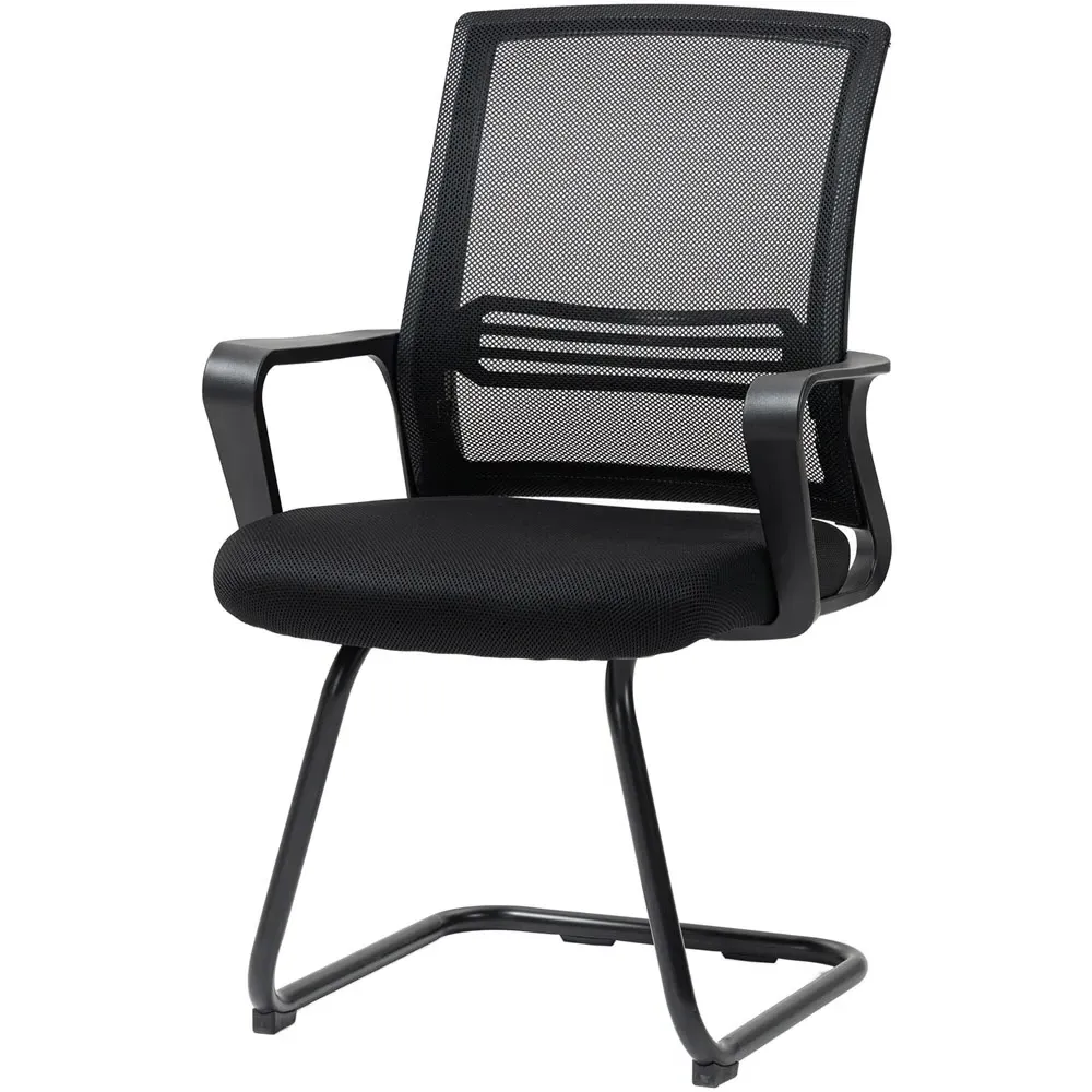 Mesh Office Chair with Sled Base - Black