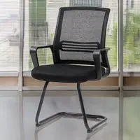 Mesh Office Chair with Sled Base - Black