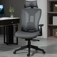 Mesh Swivel Reclining Office Chair - Grey