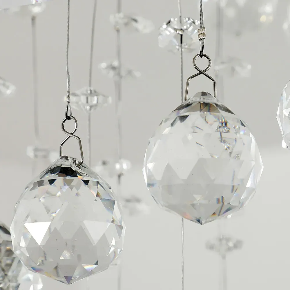 Metal Crystal Ceiling Light - Silver