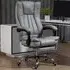 Microfibre Swivel Office Chair with Footrest - Grey