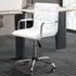 Mid Back Swivel Office Chair - White, PU Leather