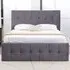 Milano Small Double Ottoman Bed with Mattress - Grey, Velvet
