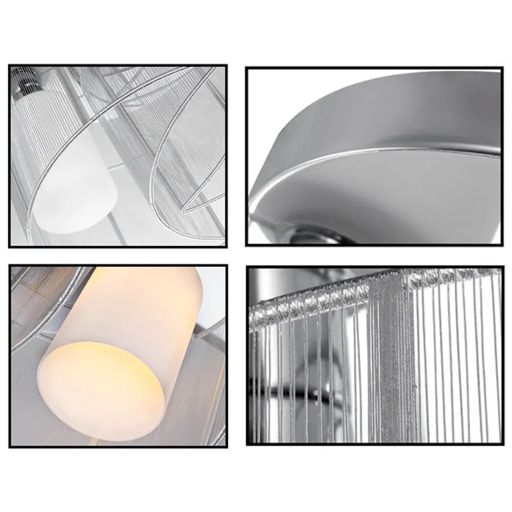 Mini Ceiling Chandelier - White, Chrome