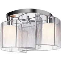 Mini Ceiling Chandelier - White, Chrome