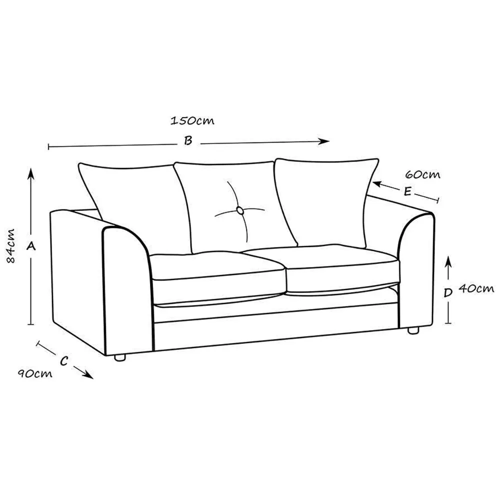 Mirana 2-Seater Sofa - Grey, Velvet