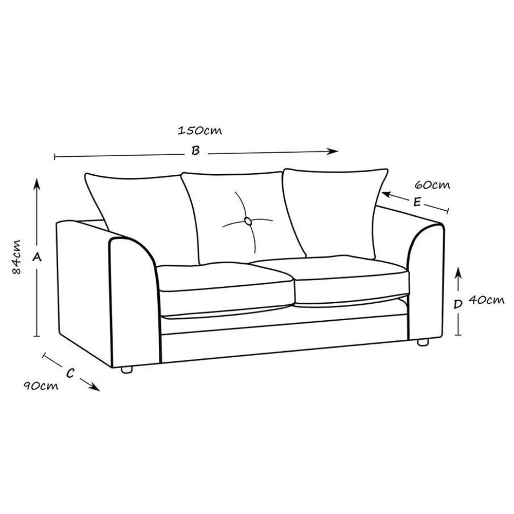 Mirana 2-Seater Sofa - Silver, Crush Velvet