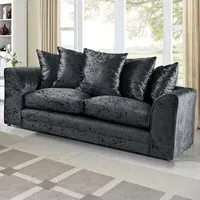 Mirana 3-Seater Sofa - Black, Crush Velvet