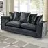 Mirana 3-Seater Sofa - Black, Crush Velvet