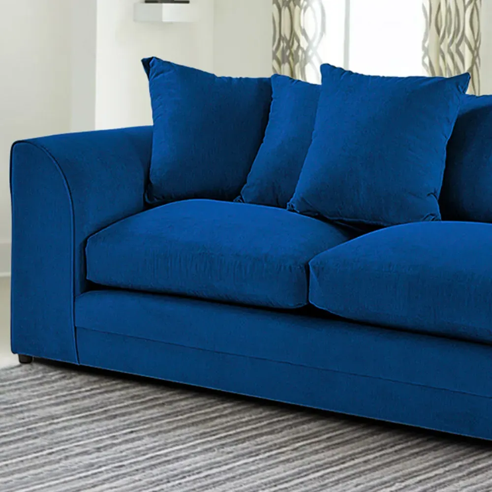 Mirana 3-Seater Sofa - Blue, Velvet