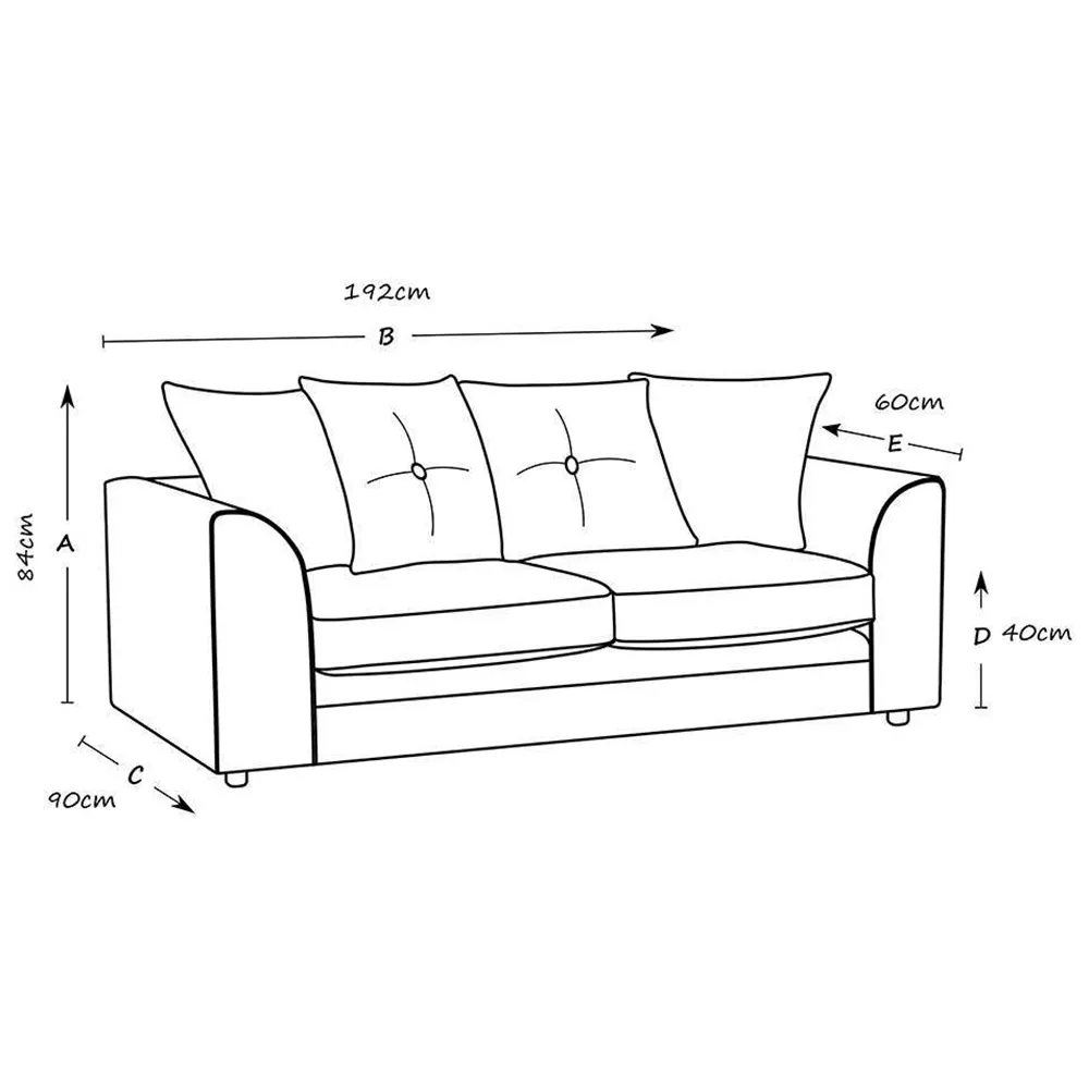 Mirana 3-Seater Sofa - Blue, Velvet