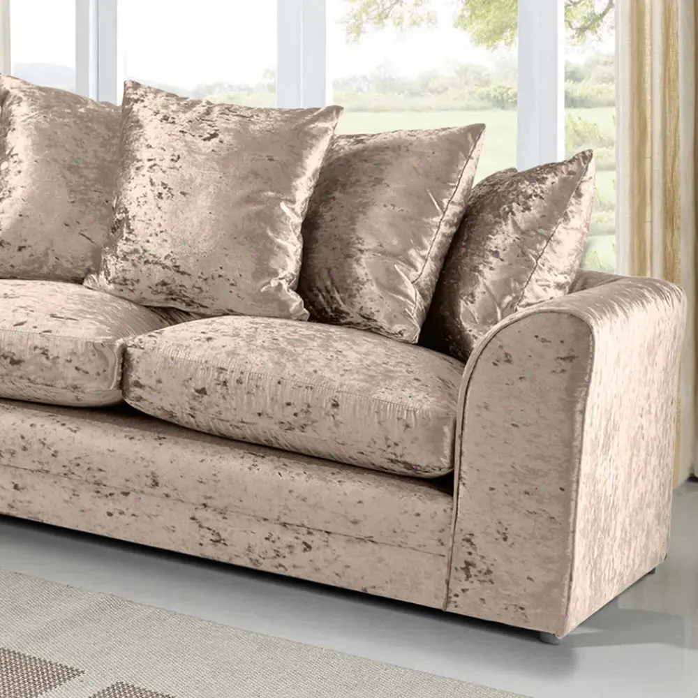 Mirana 3-Seater Sofa - Cream, Crush Velvet