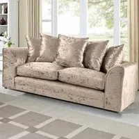 Mirana 3-Seater Sofa - Cream, Crush Velvet