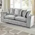 Mirana 3-Seater Sofa - Silver, Crush Velvet