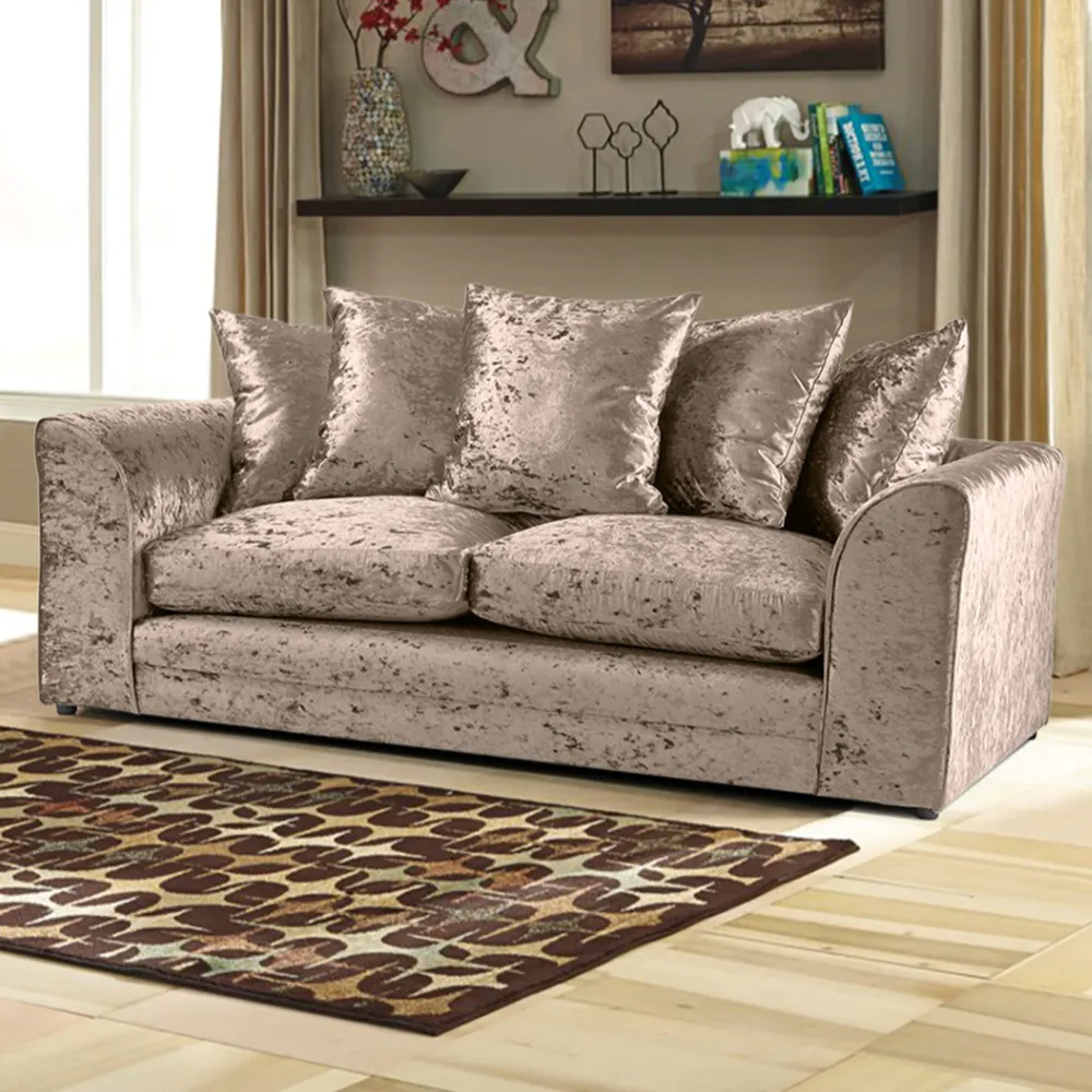 Mirana 5-Seater Sofa Set - Cream, Crush Velvet