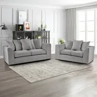 Mirana 5-Seater Sofa Set - Grey, Velvet