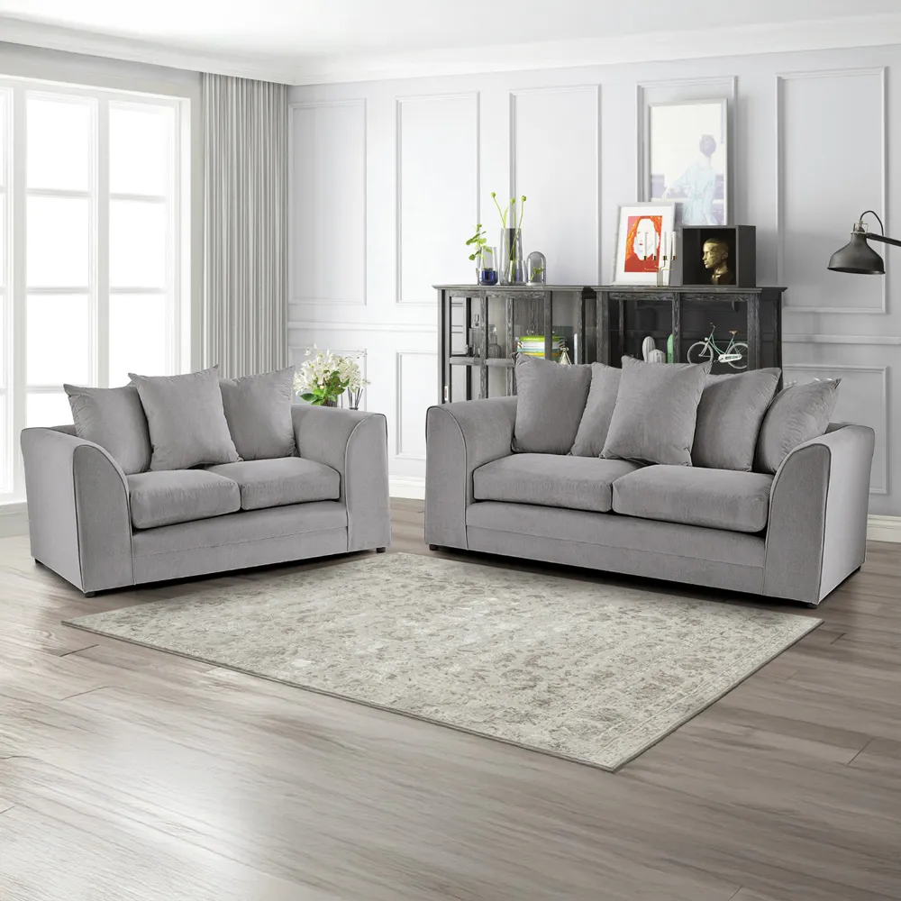 Mirana 5-Seater Sofa Set - Grey, Velvet