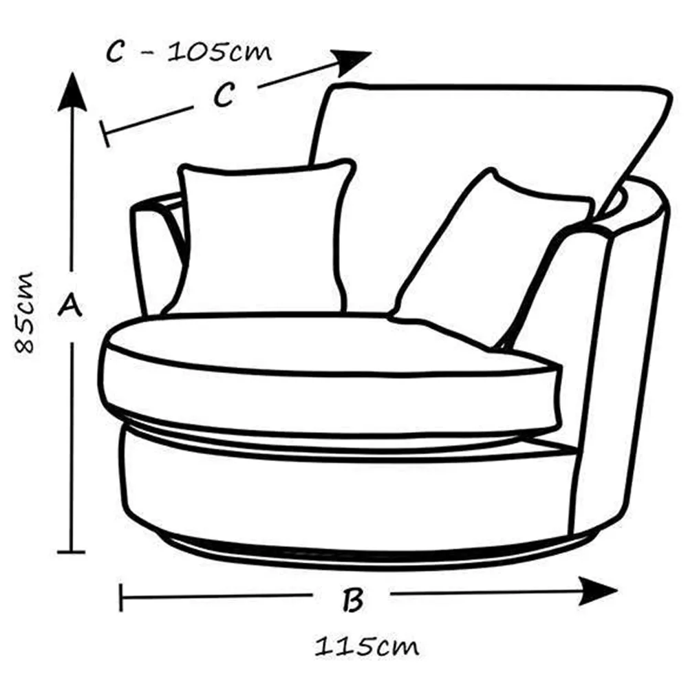 Mirana Swivel Chair - Blue, Velvet