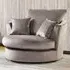 Mirana Swivel Chair - Grey, Velvet