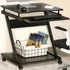 Movable Computer Desk with Wheels - Black