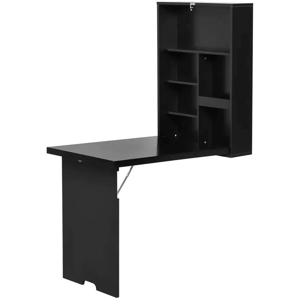 Multifunctional Folding Wall-Mounted Drop-Leaf Table - Black