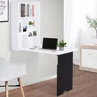 Multifunctional Folding Wall-Mounted Drop-Leaf Table - White
