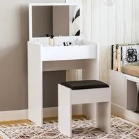 Multipurpose Dressing Table Set with Mirror - White