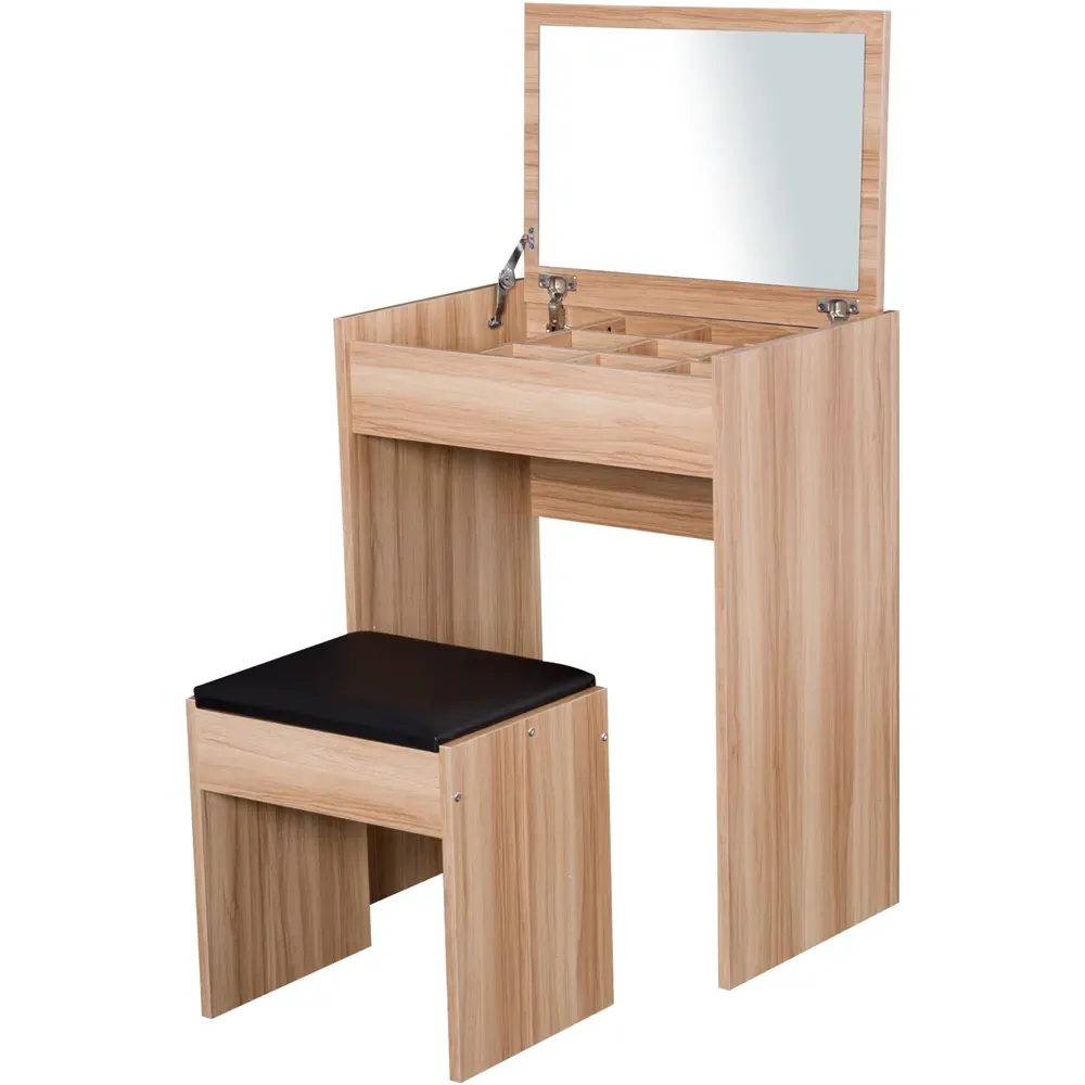 Multipurpose Dressing Table Set with Mirror - Wood